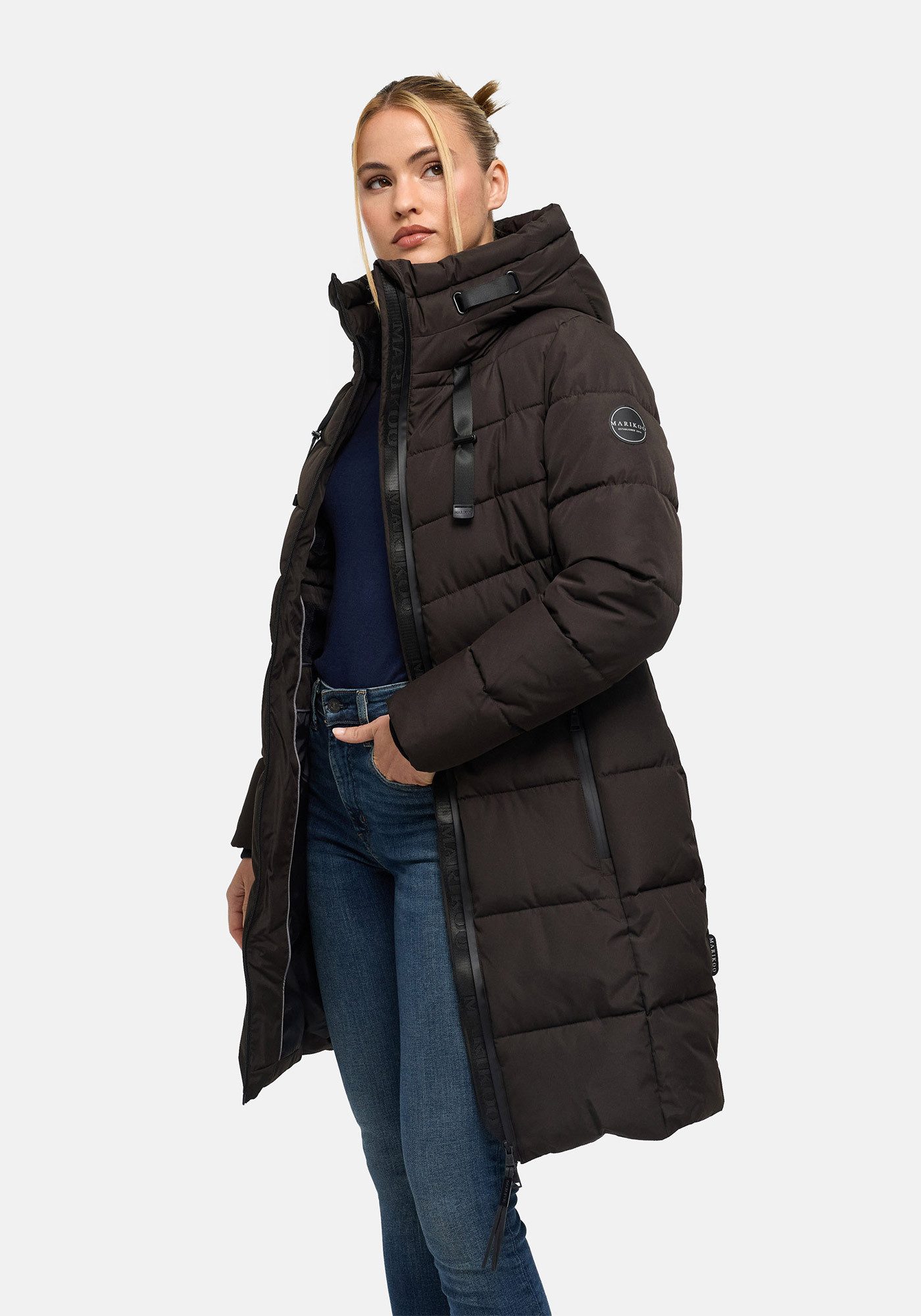 Marikoo Winterjacke Natsukoo XVI Stepp Mantel mit großer Kapuze – Bild 2 von 5