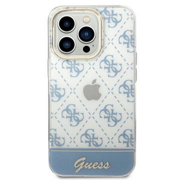 Guess Handyhülle Guess 4G Pattern Script Collection Hardcase Hülle Cover für Apple iPhone 14 Pro Blau