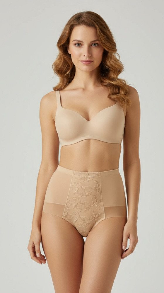 Wolbar Miederslip mit floraler Spitze, flache Nähte