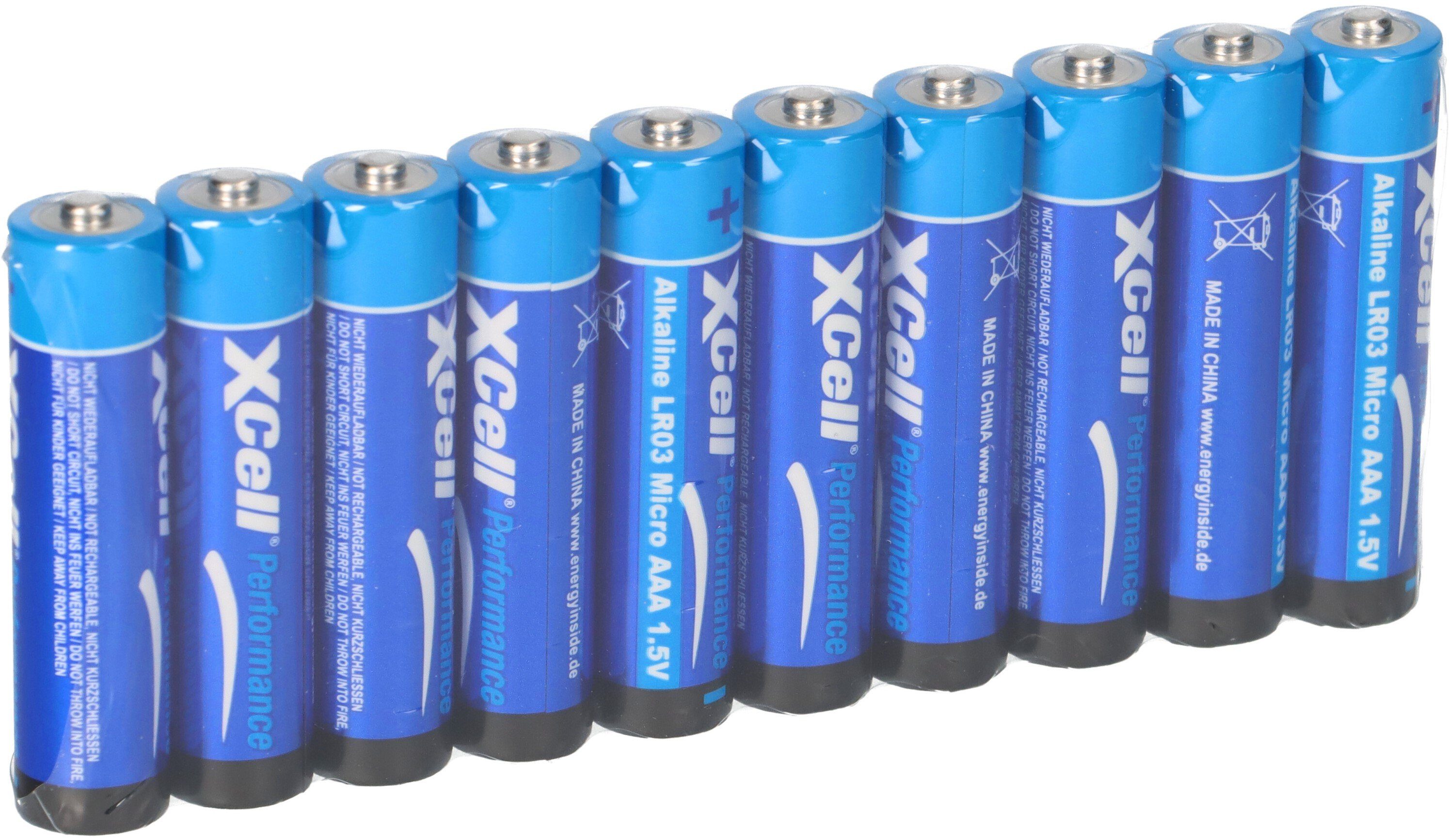 XCell 10x XCell AAA Micro Super Alkaline 1,5V Batterie Batterie