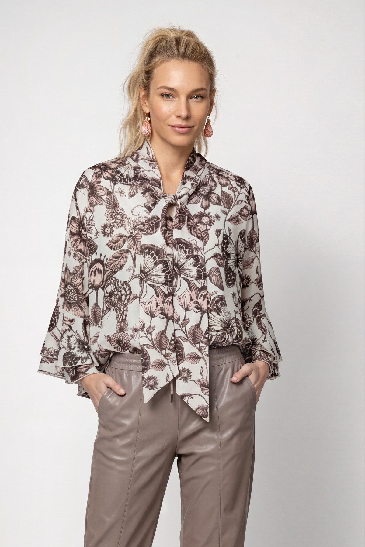 Monari Klassische Bluse Bluse Blume allover Regular fit mit Blumenmuster
