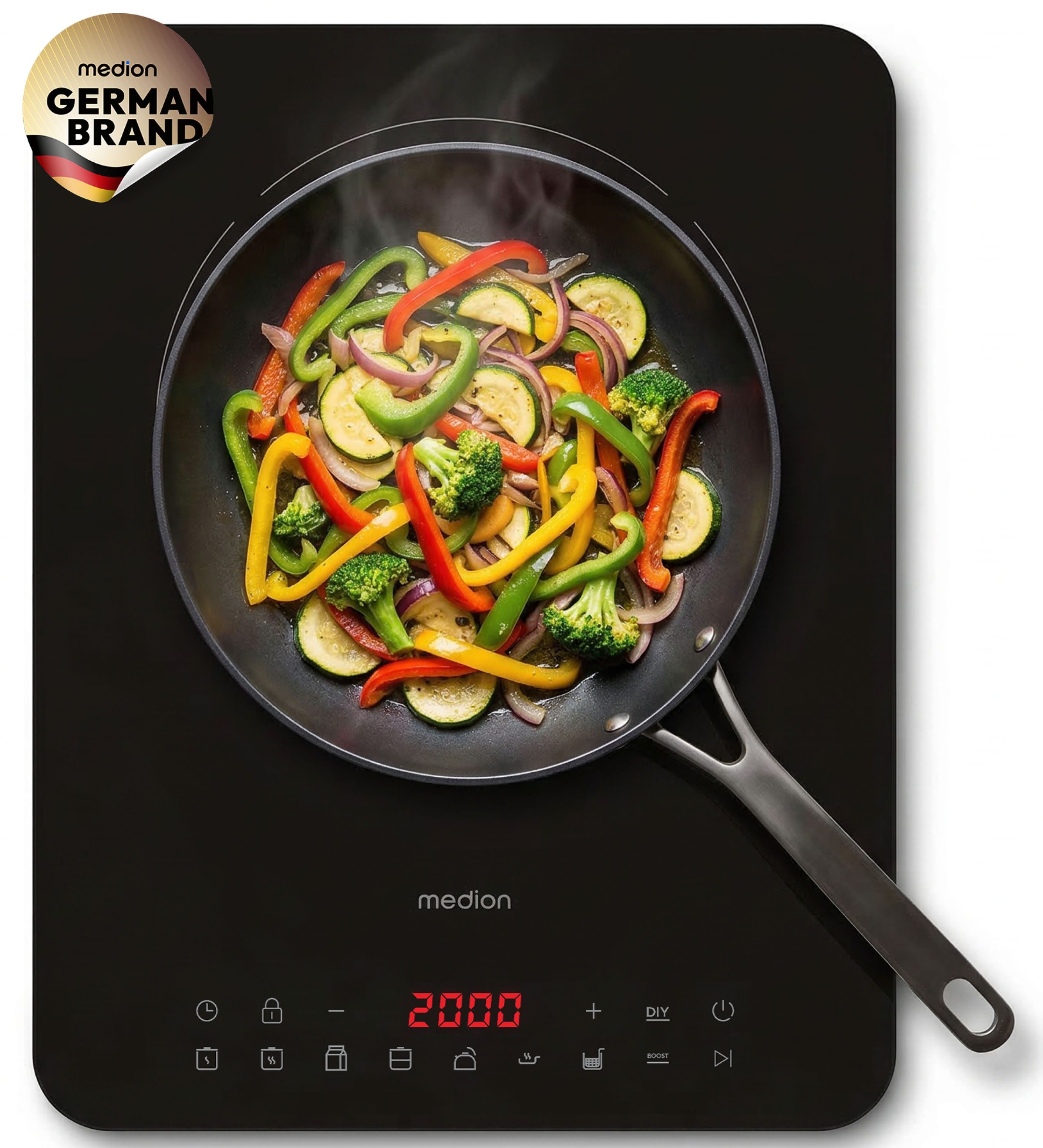 Medion® Einzel-Induktionskochplatte MD 100090, flacher als herkömmliche Geräte