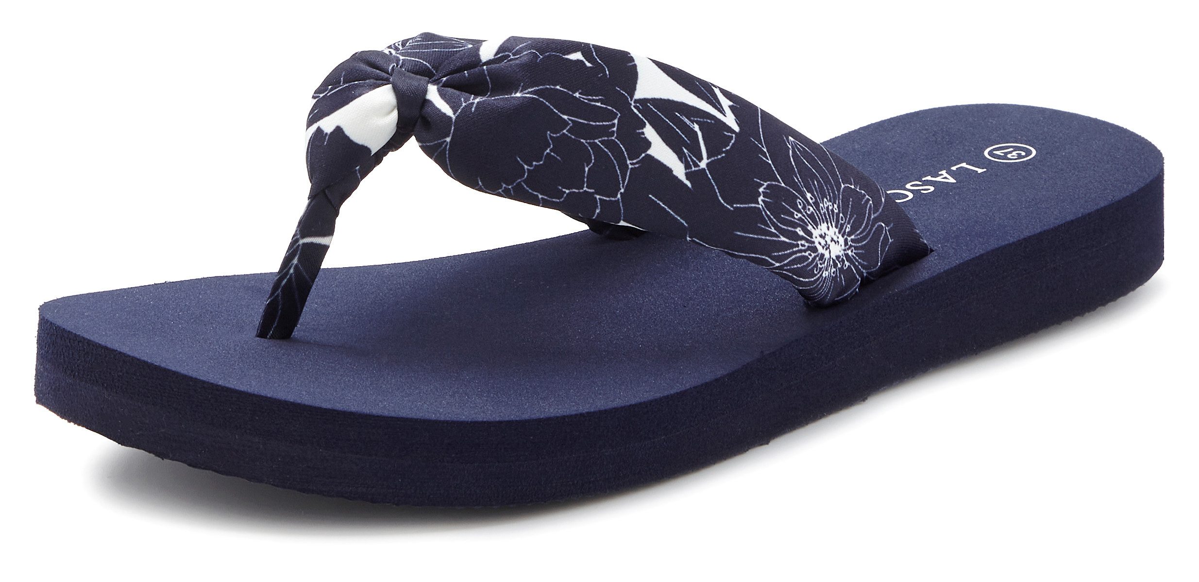 LASCANA Sandale, Badeschuh, Pantolette, Badelatsche, Flip Flop, Sommerschuh, Badezehentrenner Zehentrenner ultraleicht mit softem Band VEGAN