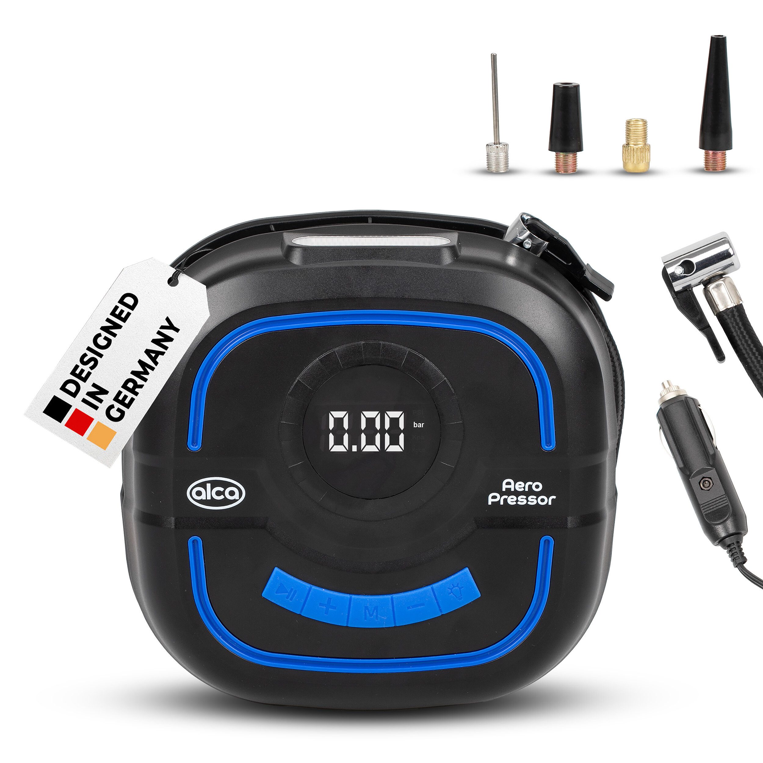 Kompressor Digital Kompressor einrollbar tragbar 12 Volt Zigarettenanzünder Auto