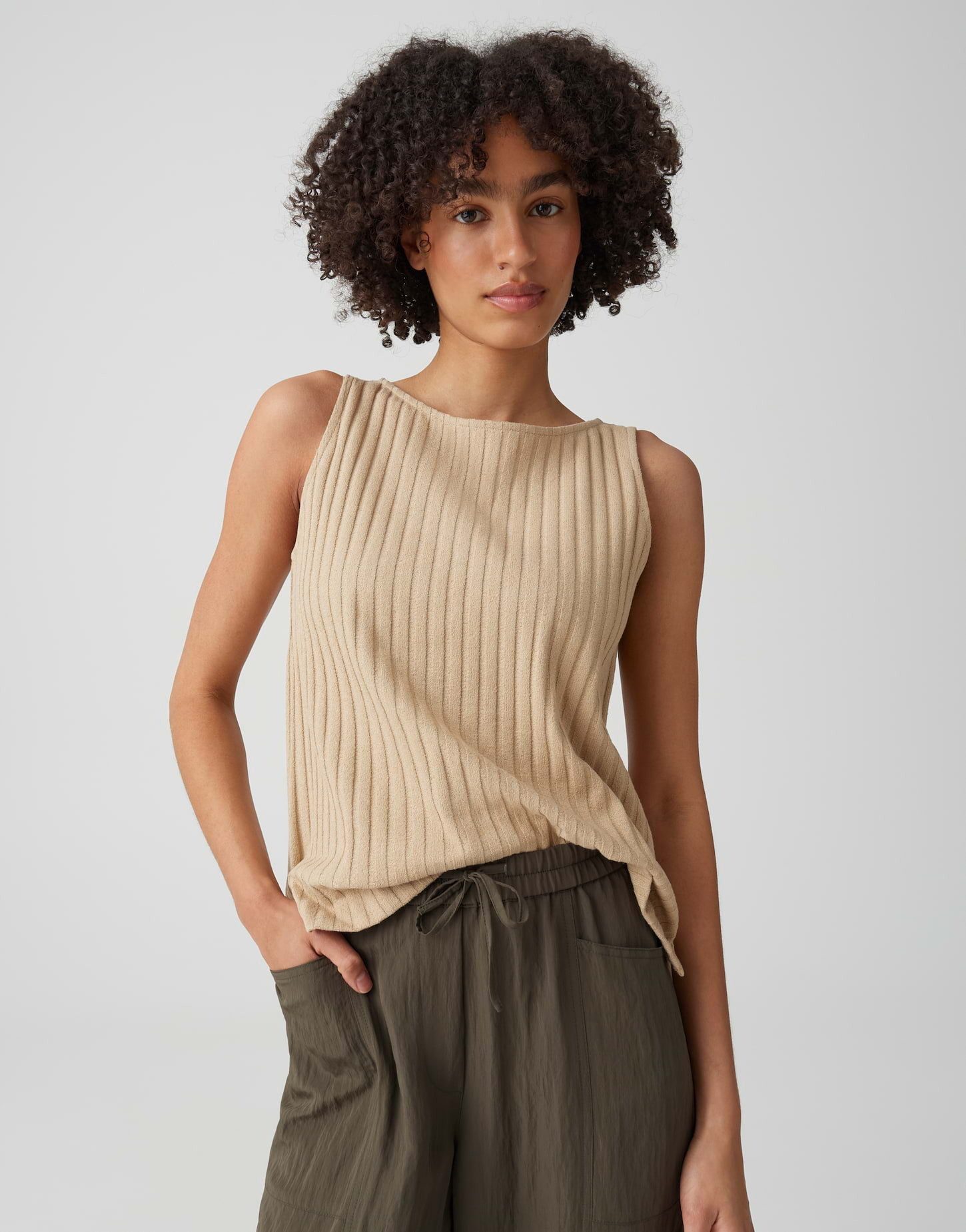 OPUS Shirttop Ipoma slit aus weichem Jersey mit Rippstruktur Seitenschlitze sorgen für angenehme Bewegungsfreiheit