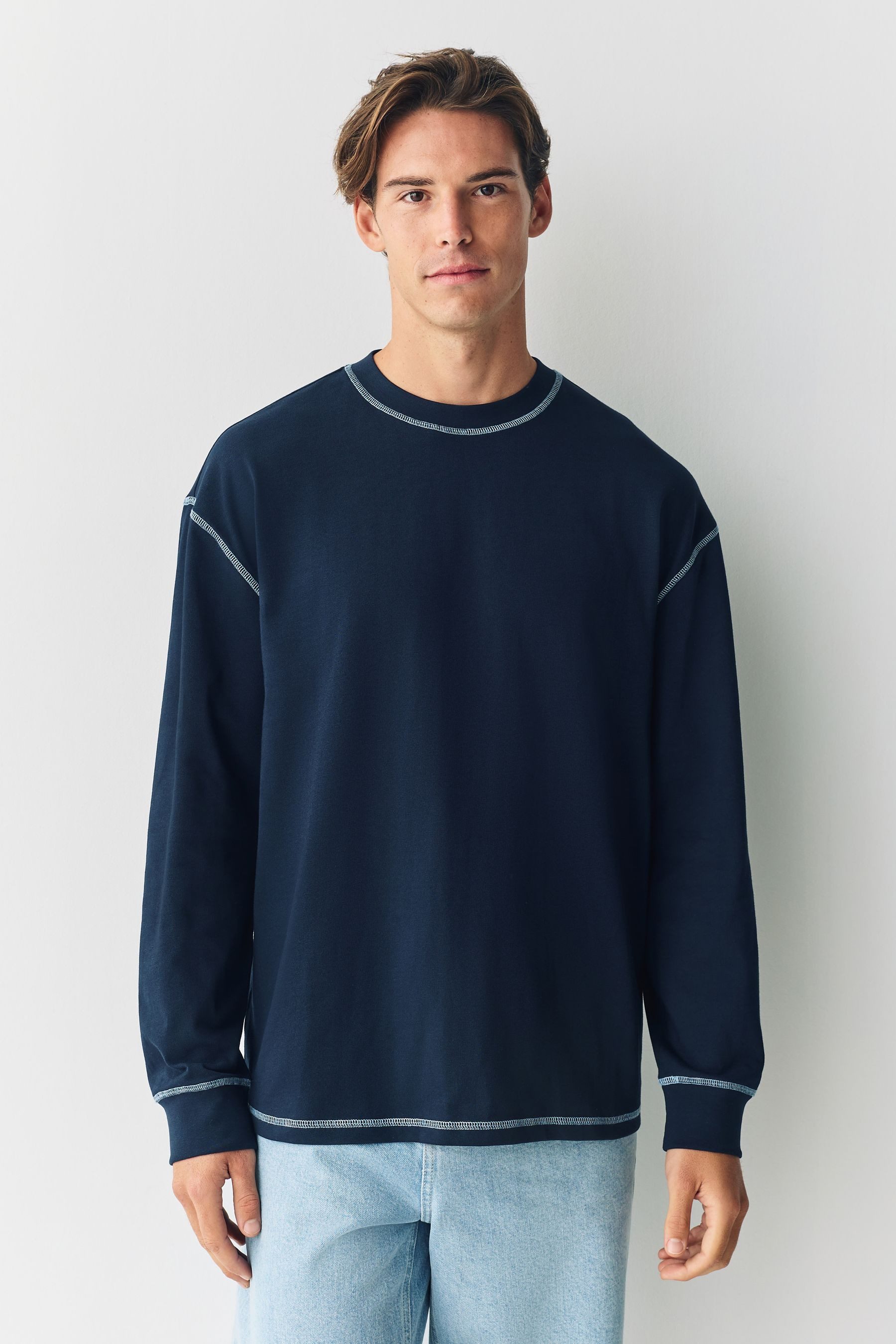 Next Langarmshirt Relaxed Fit Langarmshirt aus günstig online kaufen