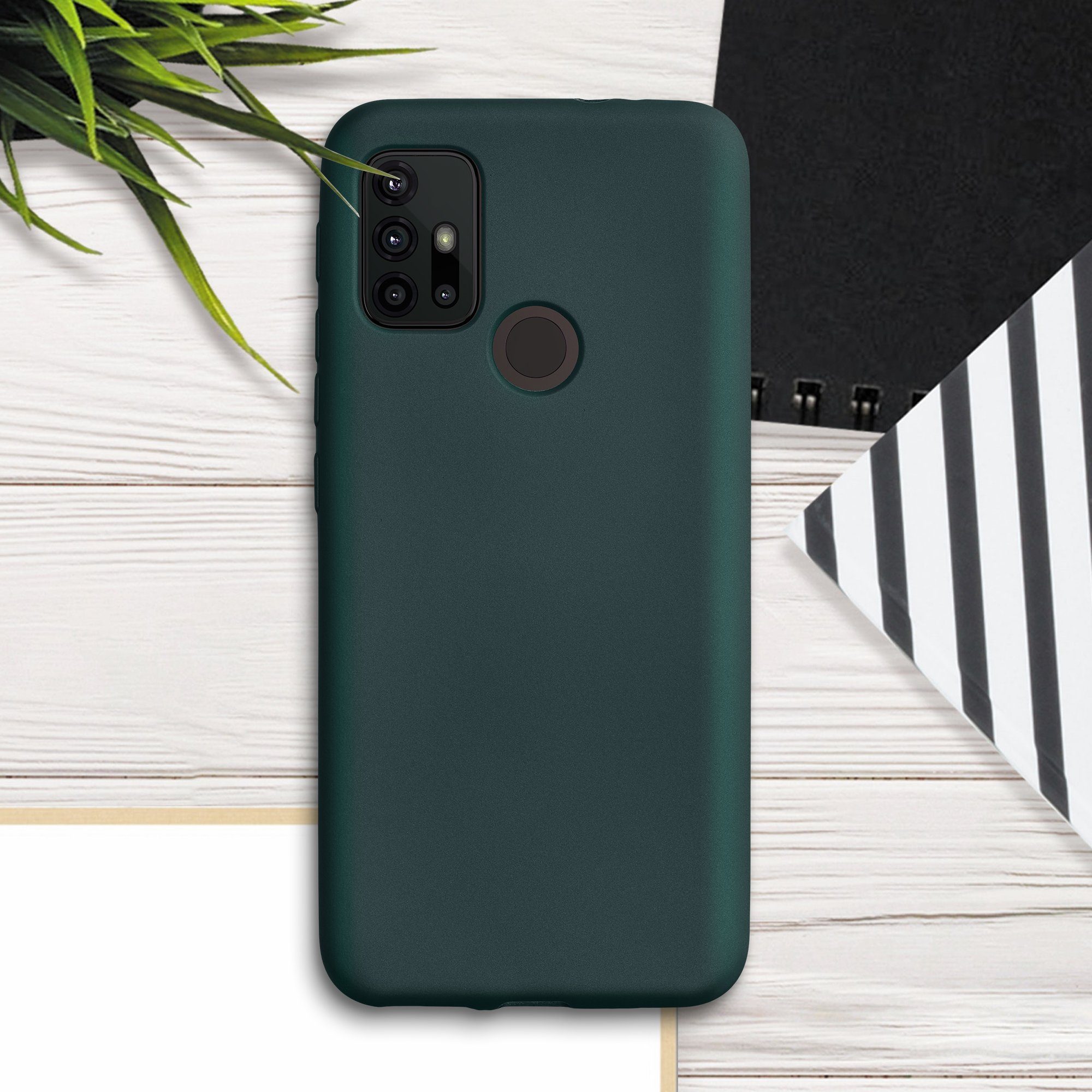 kwmobile Handyhülle Handyhülle für Motorola Moto G30 / Moto G20 / Moto G10 Hülle, Silikon Case metallisch schimmernd - Schutzhülle Cover