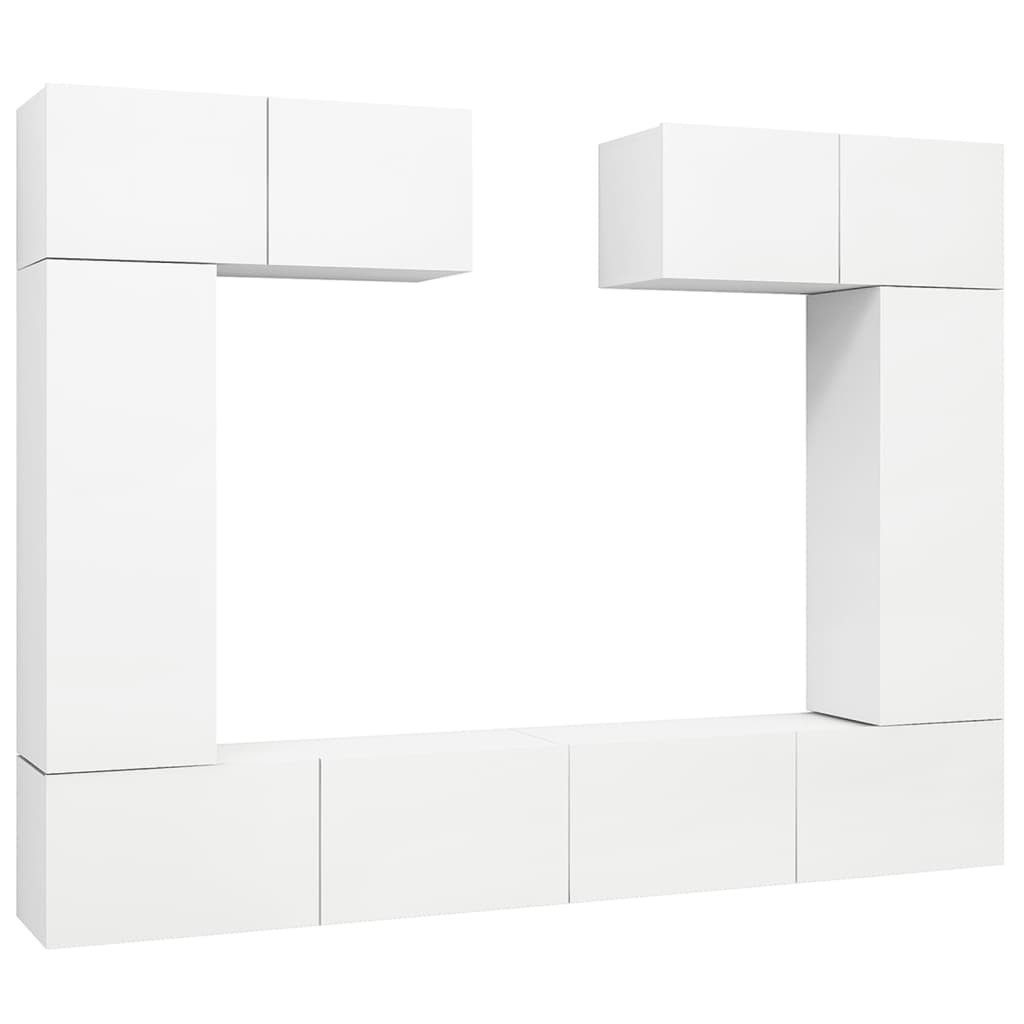 vidaXL TV-Schrank 6-tlg. TV-Schrank-Set Weiß Holzwerkstoff günstig online kaufen