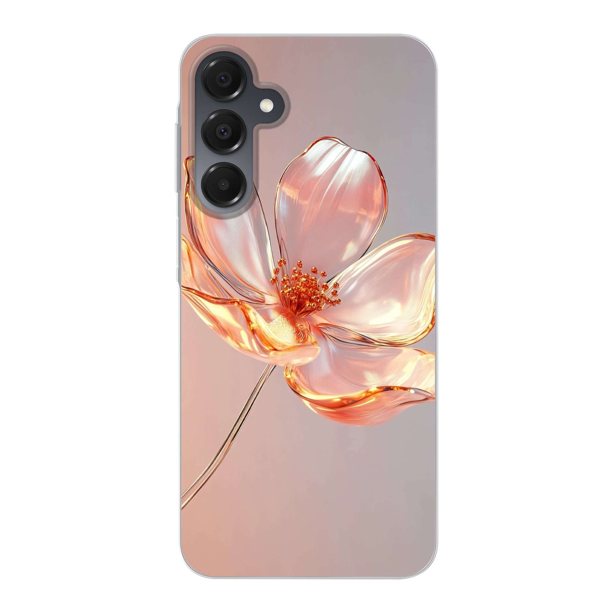 MuchoWow Handyhülle für Samsung Galaxy A16 5G Gläser - Blume - Rosa, Phone Case, Silikon, Schutzhülle Dünn