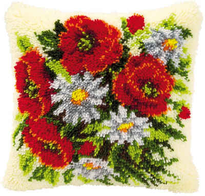 Vervaco Kreativset Vervaco PN-0014142 Knüpfkissen Blumenstrauß, (Set, Vervaco embroidery Kit), Made in Europe