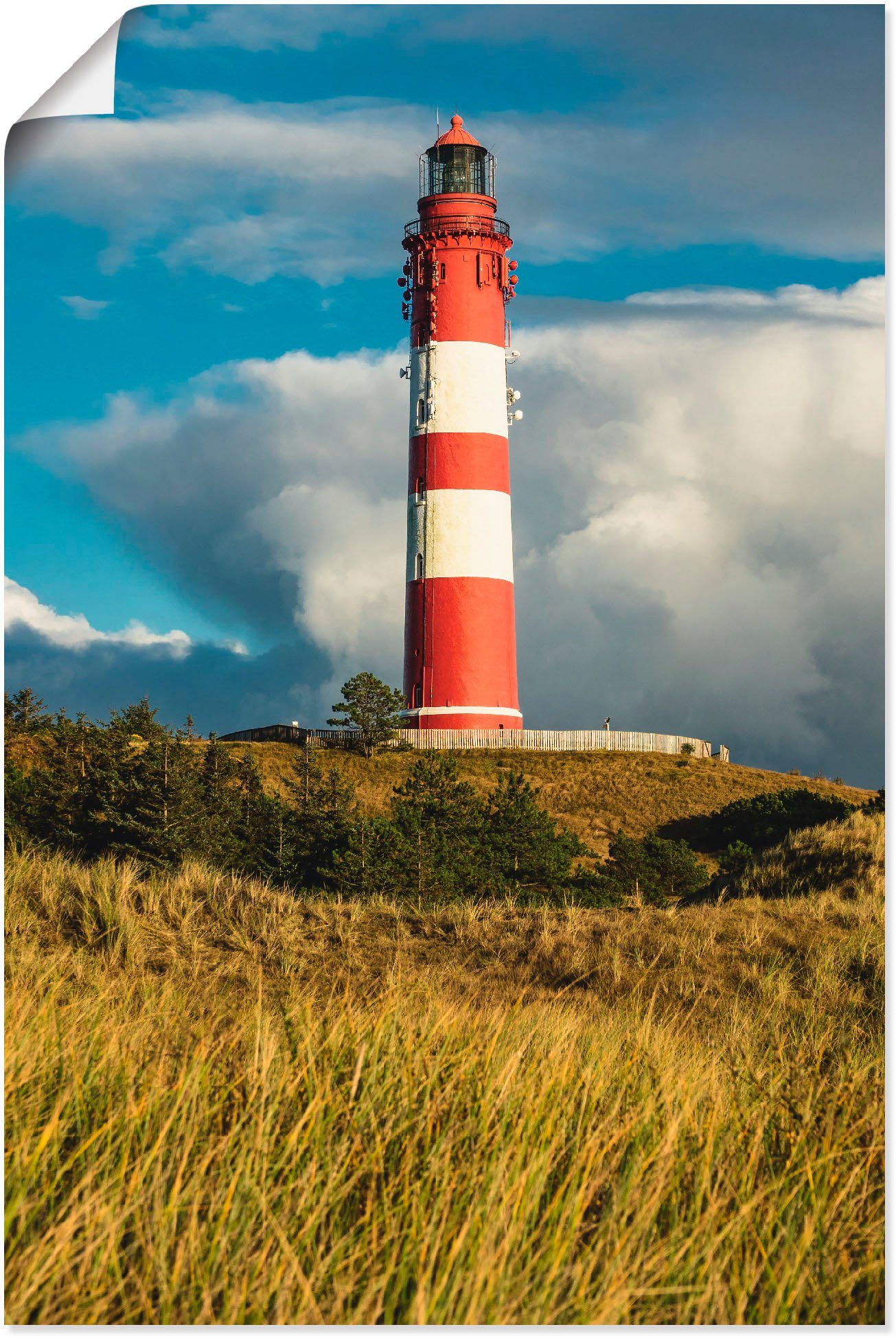 Leuchtturm Artland als auf Gebäude oder der Alubild, St), Insel Wandaufkleber Leinwandbild, Größen Poster (1 versch. Amrum, in Wandbild Wittdün