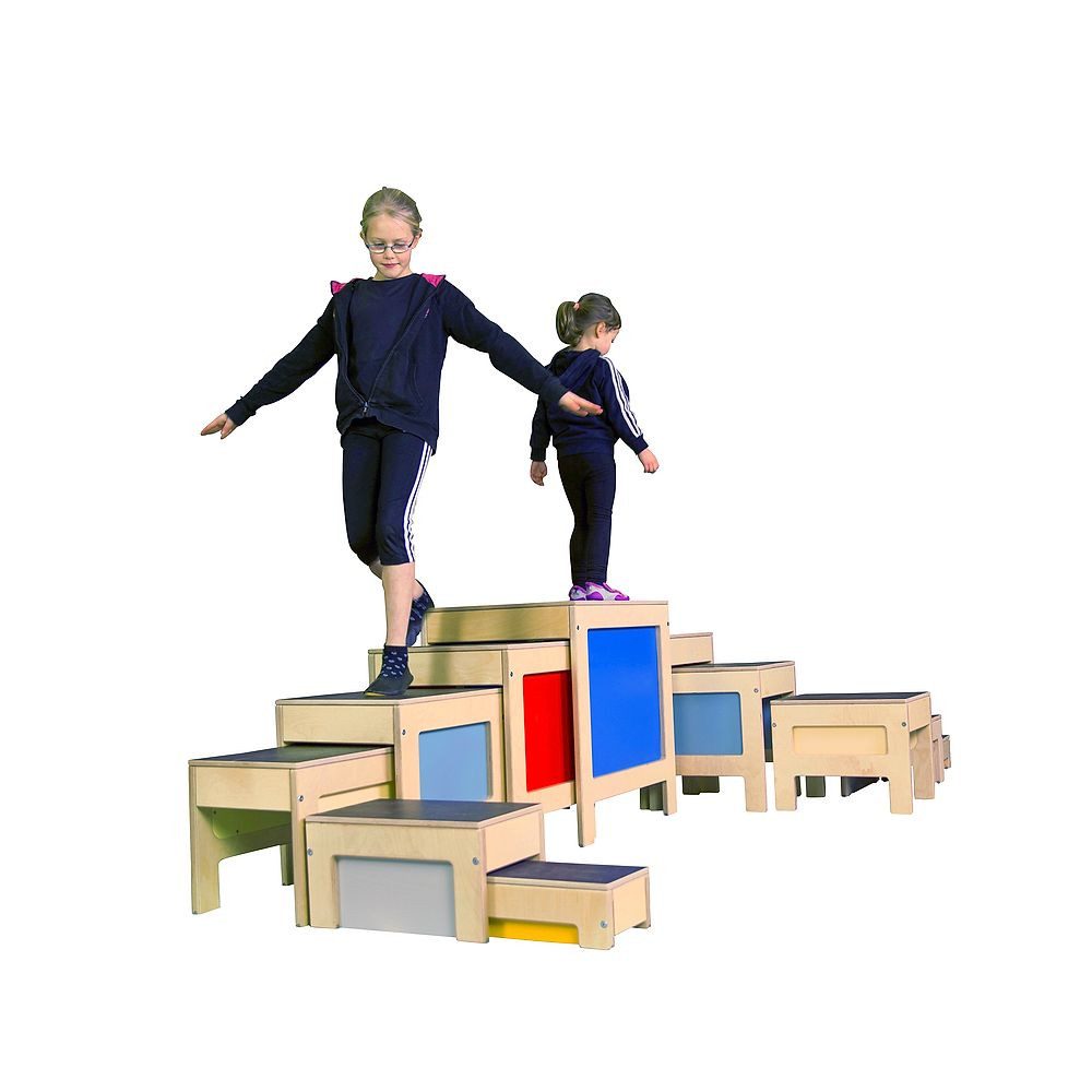 Sport-Thieme Balancetrainer Hockertreppen-Set Move, Für Hindernis- und Balancierstrecken
