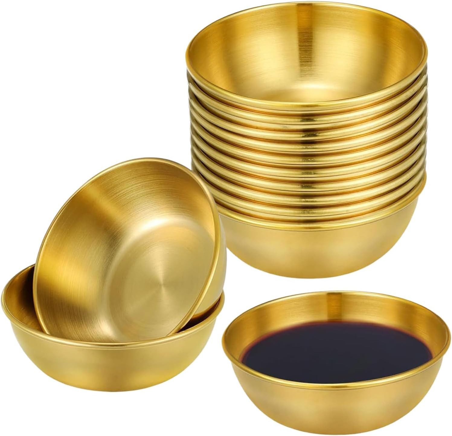 FELIXLEO Servierschale 10 Stueck Goldene Edelstahl Schalen fuer Dips Sojasauce, (1-tlg)