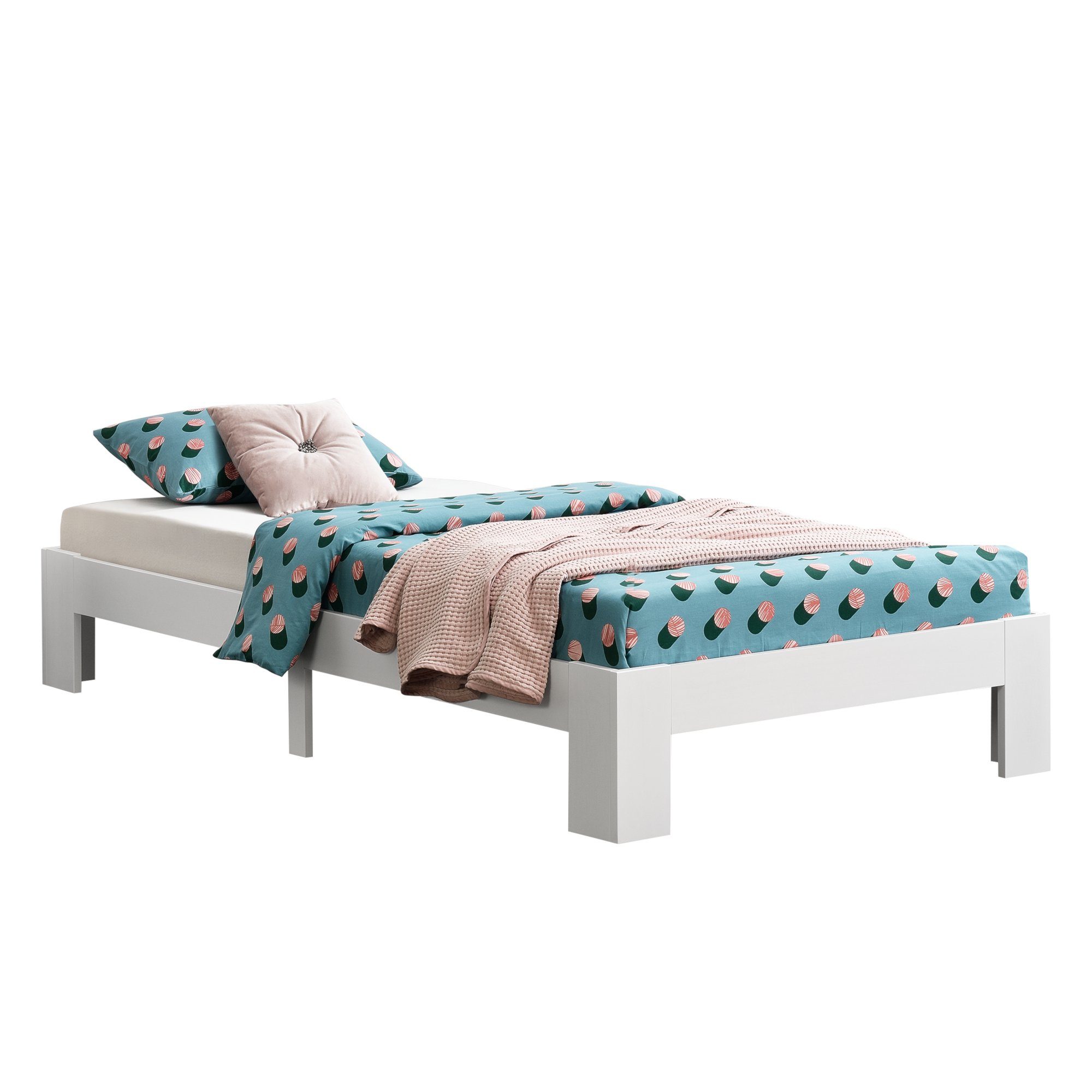 en.casa Holzbett, Raisio Einzelbett 100x200 cm günstig online kaufen