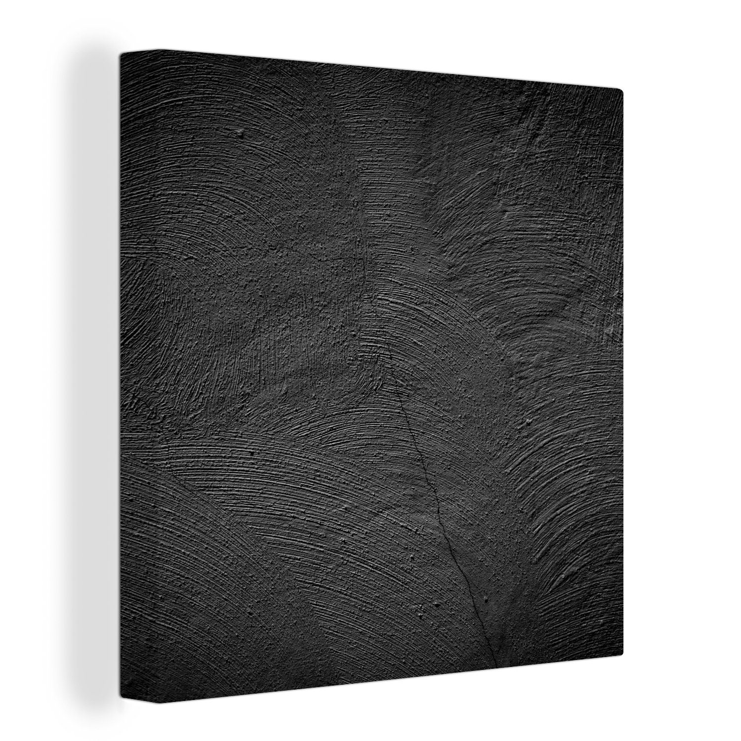 OneMillionCanvasses® Leinwandbild Beton - Schwarz - Industriell, Fotodruck (1 St), Wandbild, Deko Schlafzimmer Wohnzimmer Flur 20x20 cm