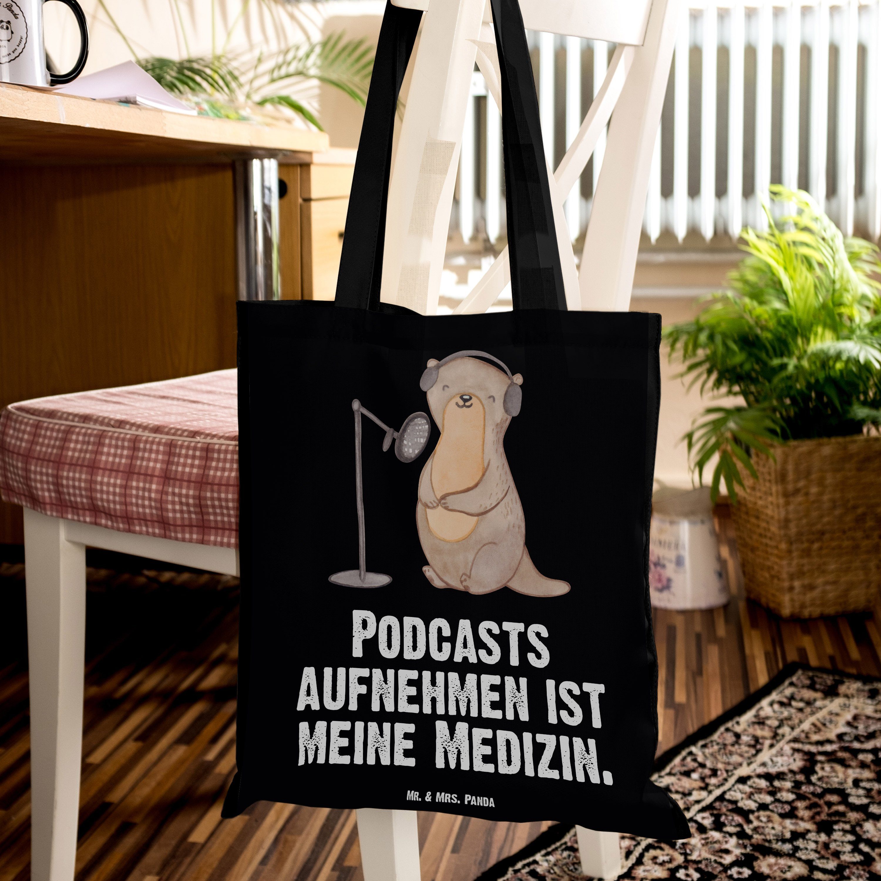 - Panda Ei Mr. Schwarz Geschenk, & aufnehmen Mrs. Stoffbeutel, Tragetasche Podcast Medizin - (1-tlg) Otter