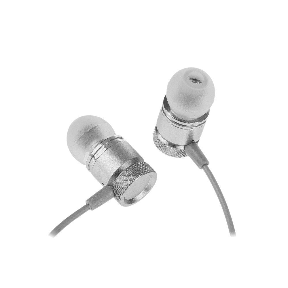 Peter Jäckel FUN Stereo Headphone Premium Silver mit 3.5mm Klinkenanschluss In-Ear-Kopfhörer