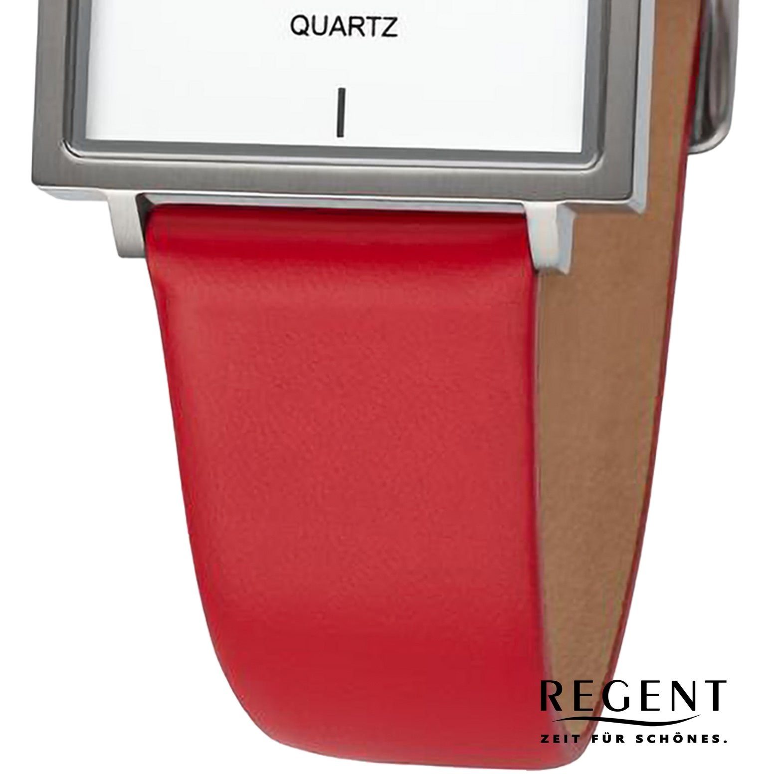 Quarzuhr Armbanduhr Lederarmband extra Damen 28x28mm), Regent Damen Regent groß (ca. Analog, rund, Armbanduhr