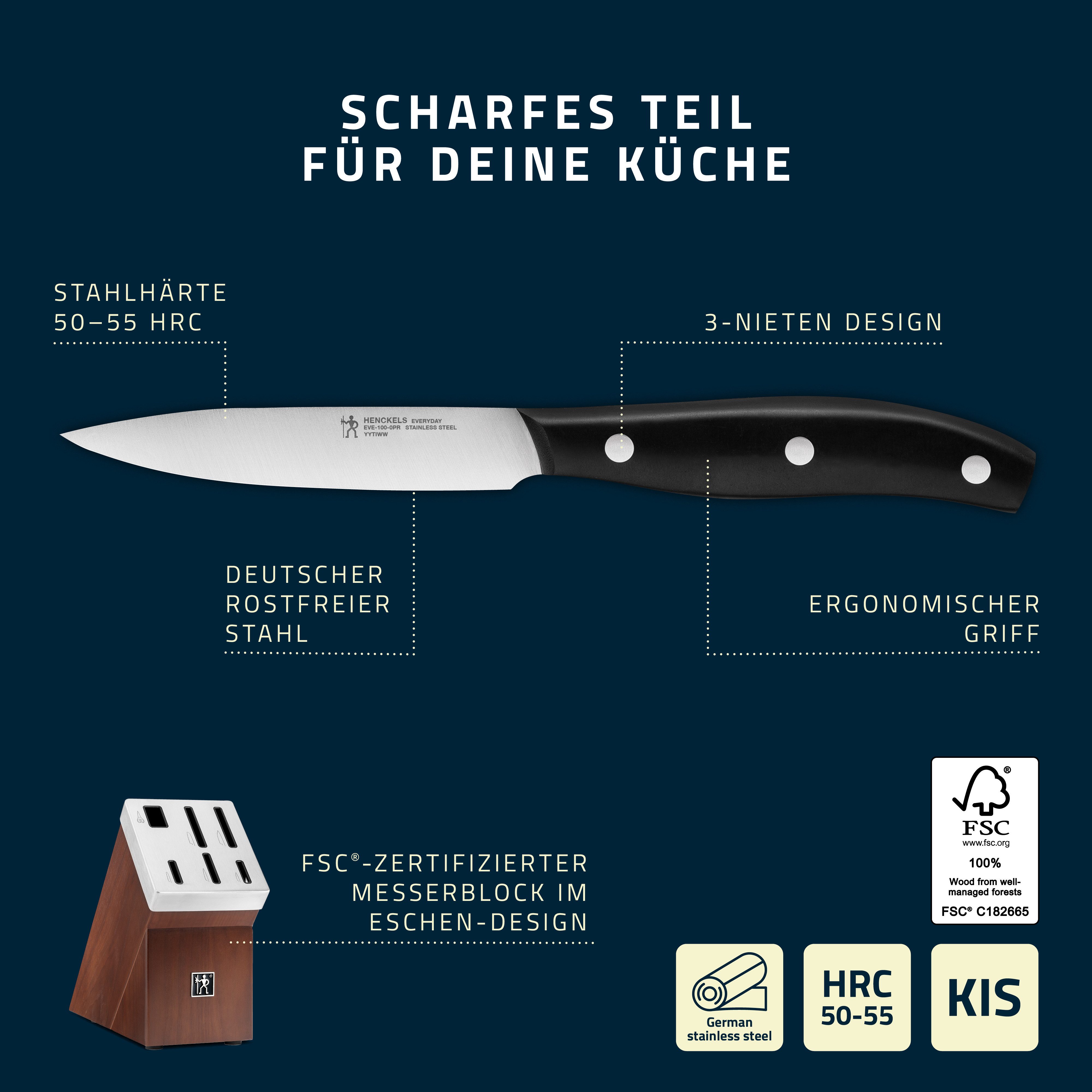 HENCKELS by ZWILLING Messerblock Everyday (7tlg), Selbstschärfender Messerblock, Keramik-Schleifsteine, Vielzweckschere – Bild 5 von 5