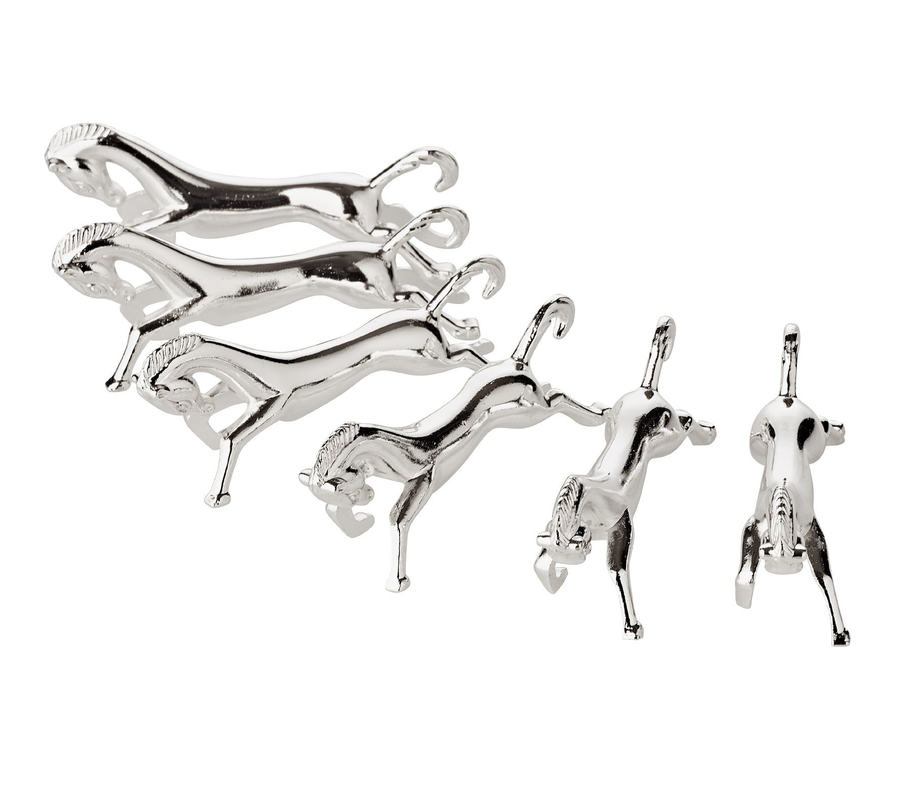 Horse, aus EDZARD Messerbank und anlaufgeschützt Messerbank-Set Messing Blumentopf Tisch, Silber-Optik, Besteckablage für versilbert mit den