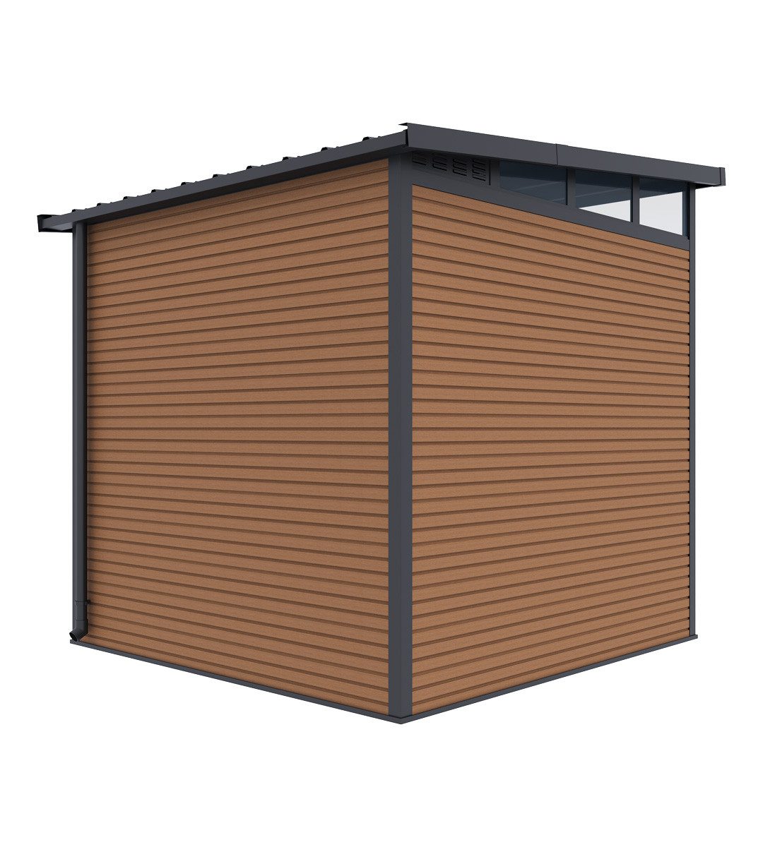 Weide Gartenhaus Weide Aluminium & WPC Gartenhaus 218x218x226cm Teak, BxT: 218x218 cm