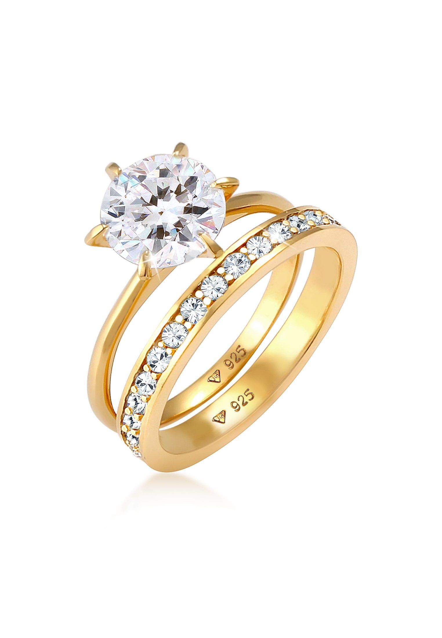 Elli Solitärring Kristalle Eternity (2 tlg) günstig online kaufen