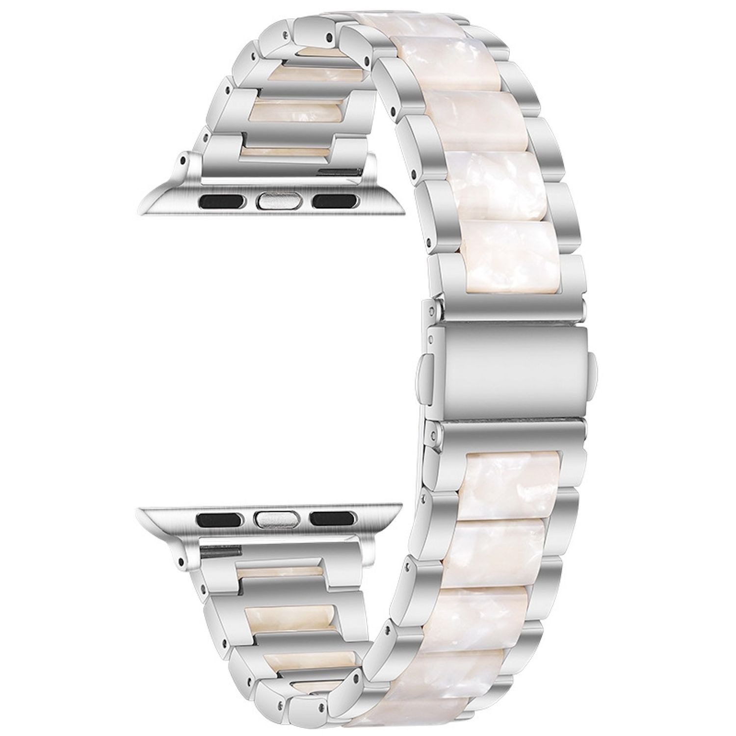 Wigento Smartwatch-Armband Für Apple Watch Series 11 10 42mm / 9 8 7 41mm Metall Design Armband