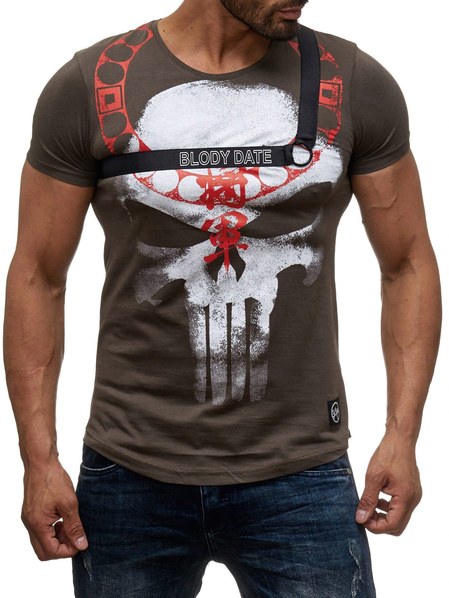 Egomaxx T-Shirt Skull Print Totenkopf H2040 günstig online kaufen