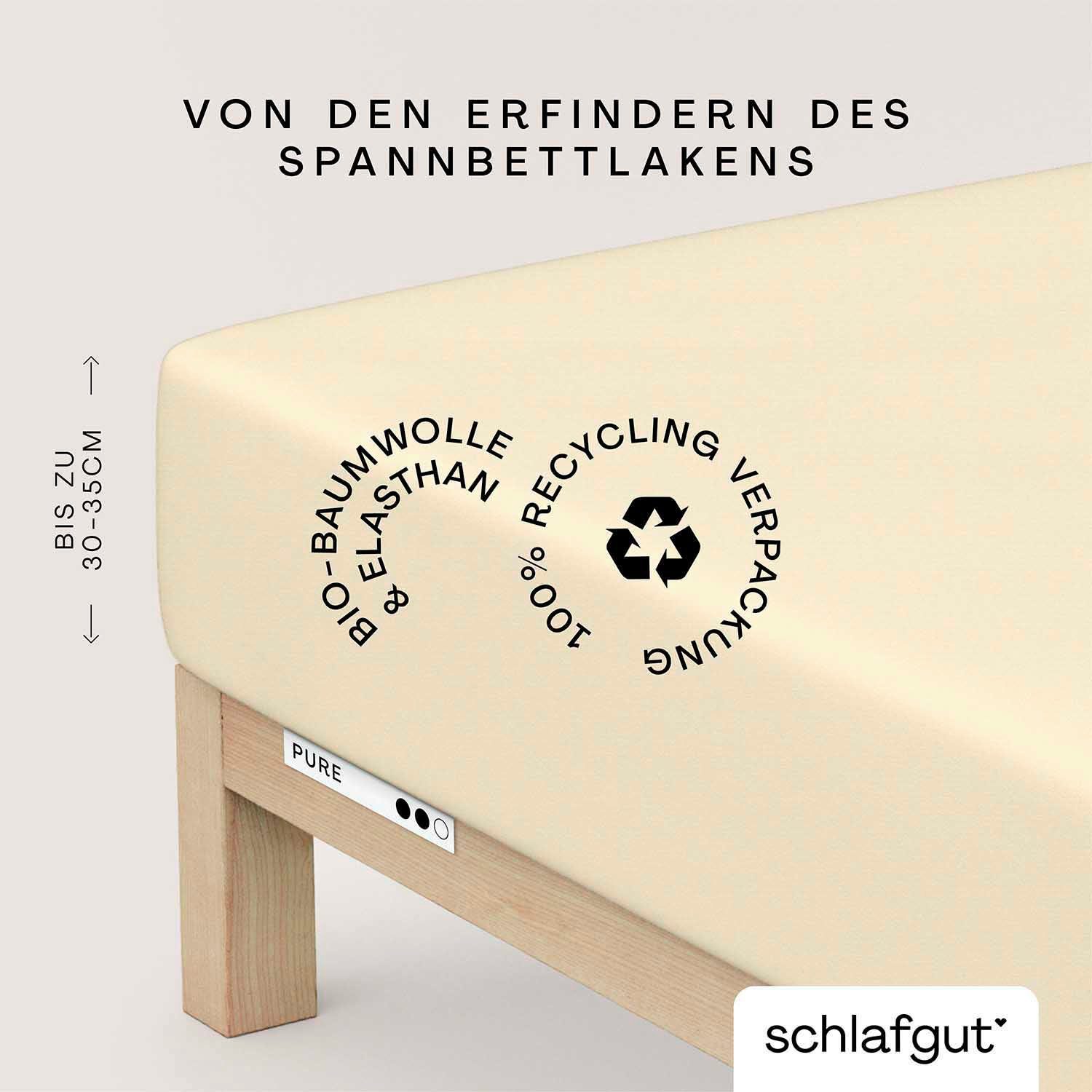 Schlafgut Spannbettlaken PURE Bio-Baumwolle mit Elasthan, 170 g/m², Bettlak günstig online kaufen