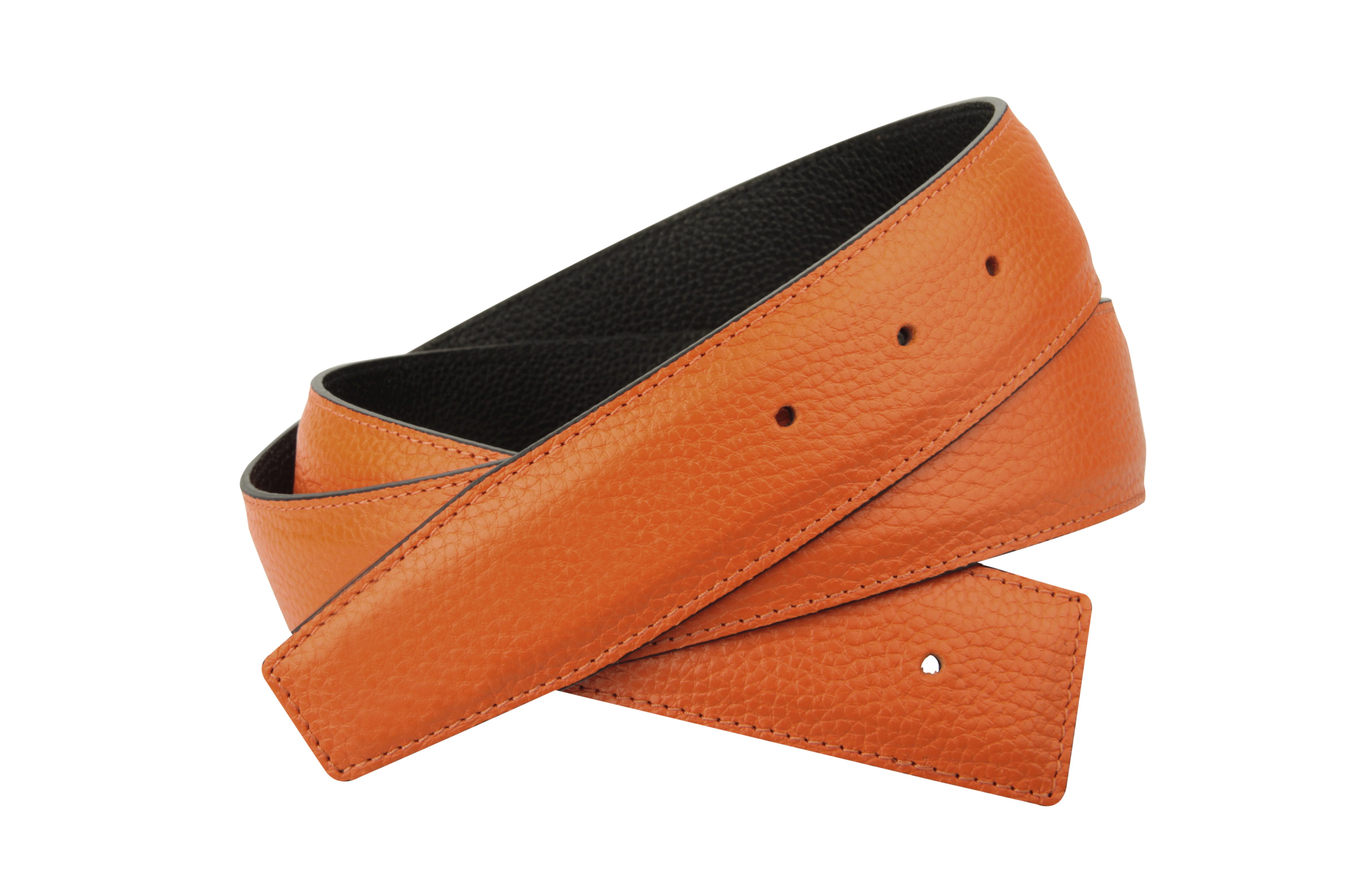 Erdi Ünver Ledergürtel Wendegürtel Orange 32mm ohne H Schnalle & H Gürtelschnalle