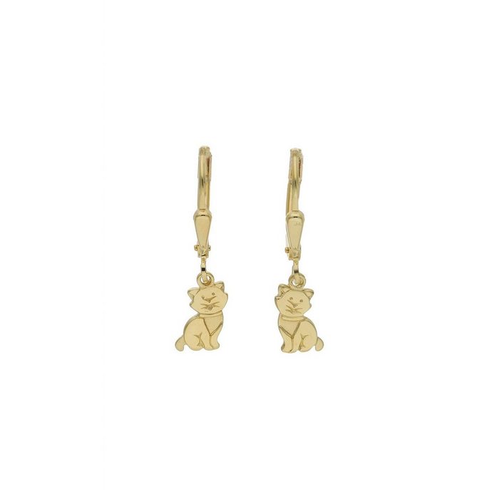 JuwelmaLux Paar Ohrhänger Ohrhänger Gold Katze Ohrringe 8 6 x 4 9 mm (2-tlg) Mädchen Ohrhänger Gold 333/000 inkl. Schmuckschachtel AN10642