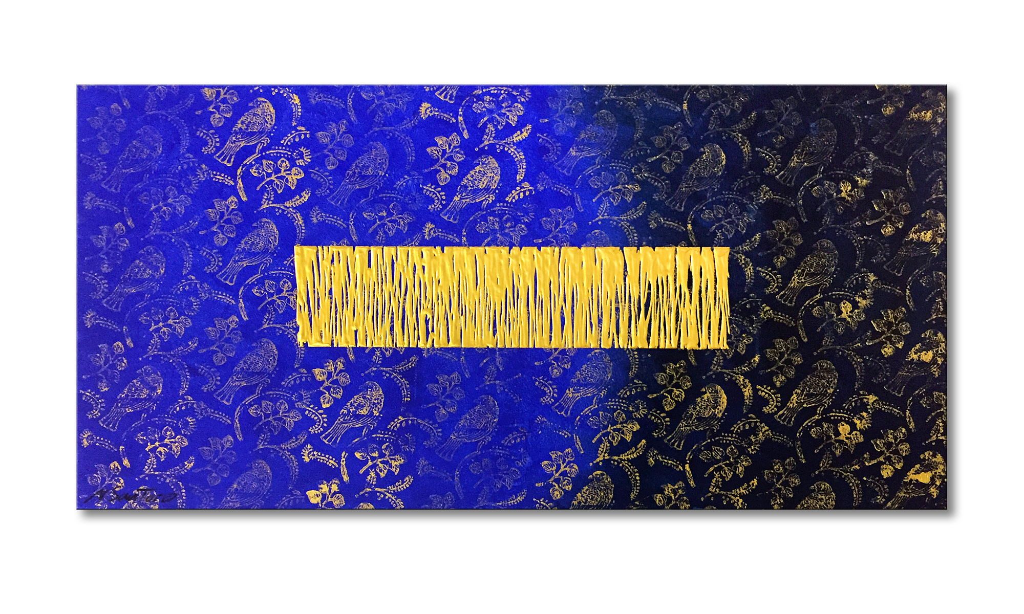 WandbilderXXL Gemälde Nightingale 120 x 60 cm, Abstraktes Gemälde, handgemaltes Unikat