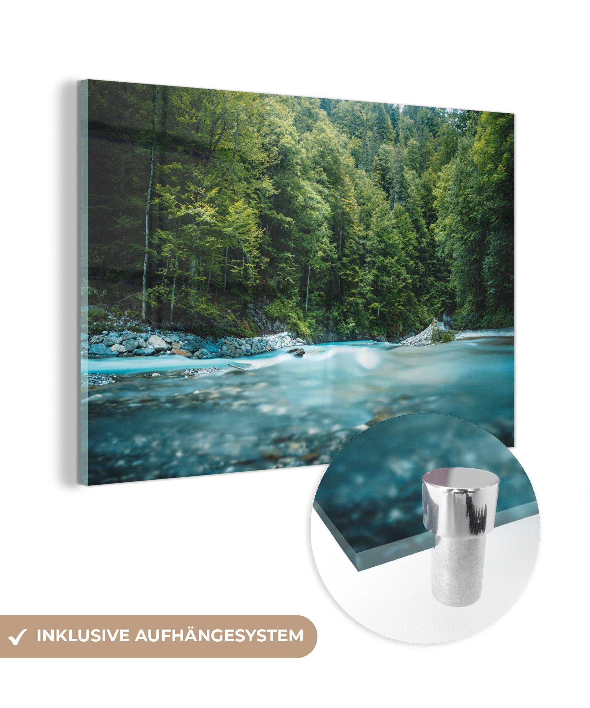 MuchoWow Acrylglasbild Deutschland - Wasser - Wald, (1 St), Acrylglasbilder Wohnzimmer & Schlafzimmer