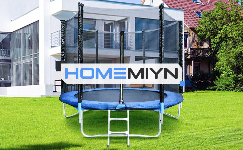 Schutzrand Gartentrampolin HomeMiYN Trampolin Outdoor Sicherheitsnetz sicherheisnetz Kindertrampolin, Ø183/244/305/366cm schwarz,mit