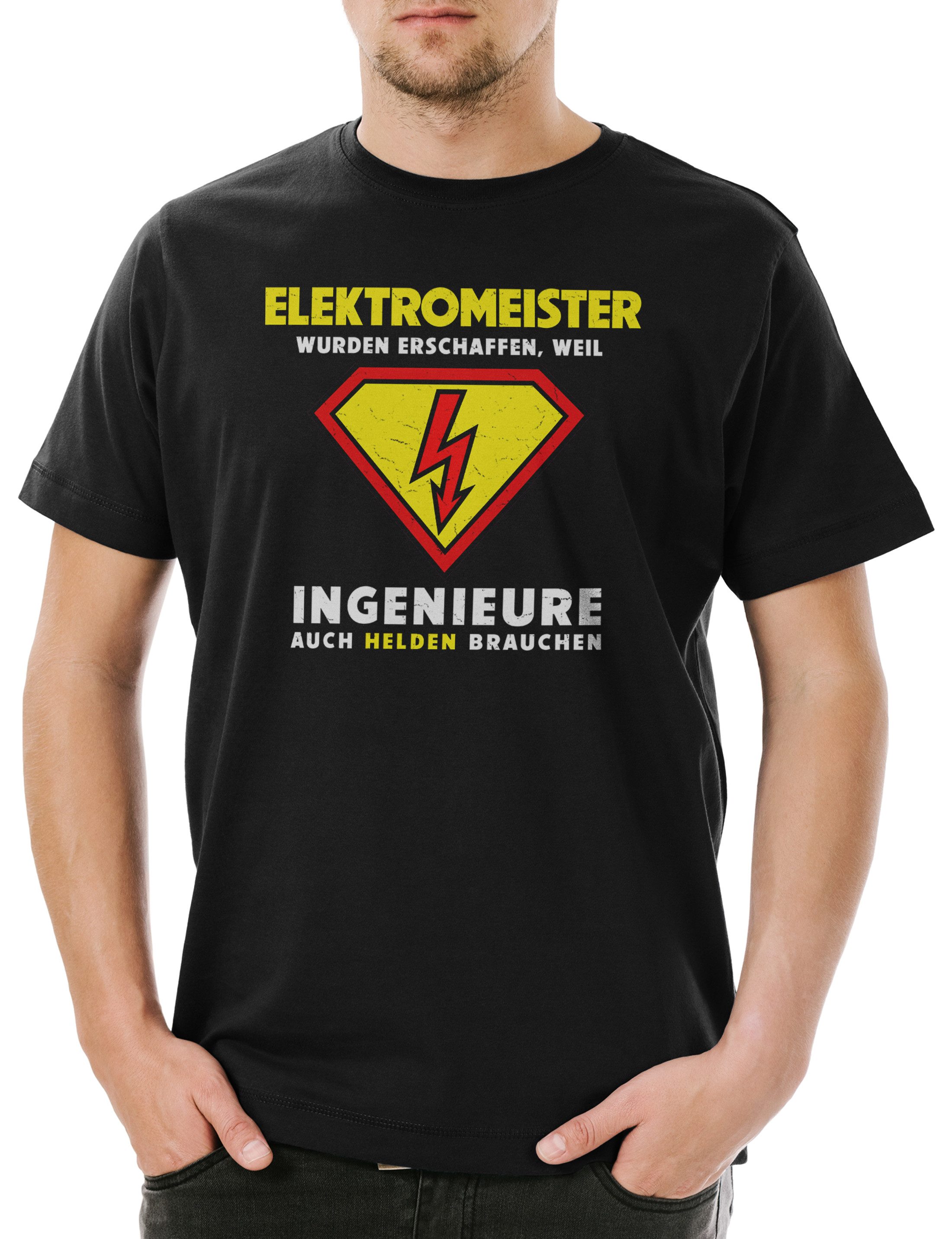 Print-Shirt Super Elektromeister Herren T-Shirt Energie Beruf Meister Man Logo