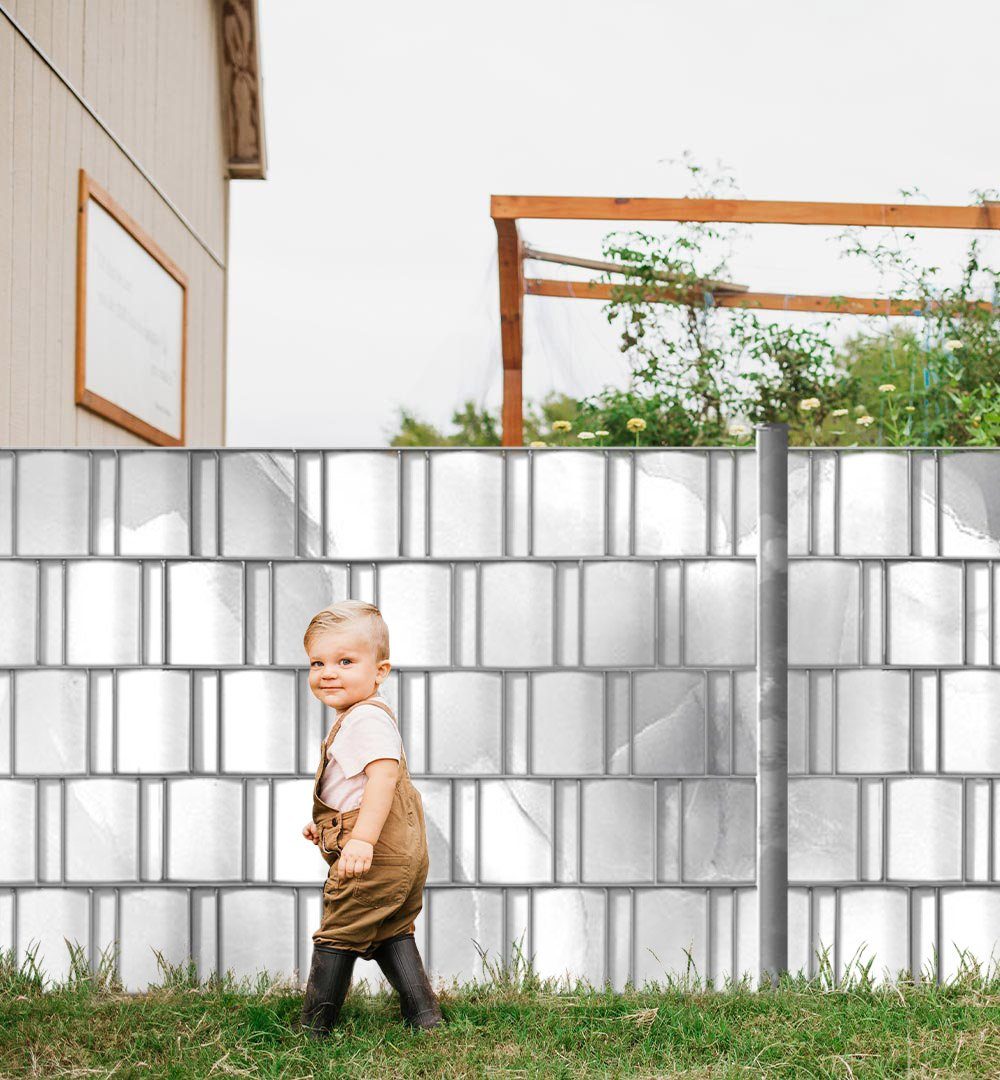 Thumbnail - MyMaxxi Sichtschutzstreifen Sichtschutzstreifen Weißer Marmor Sichtschutz Garten Zaun, (Weisser Marmor mit Rissen)