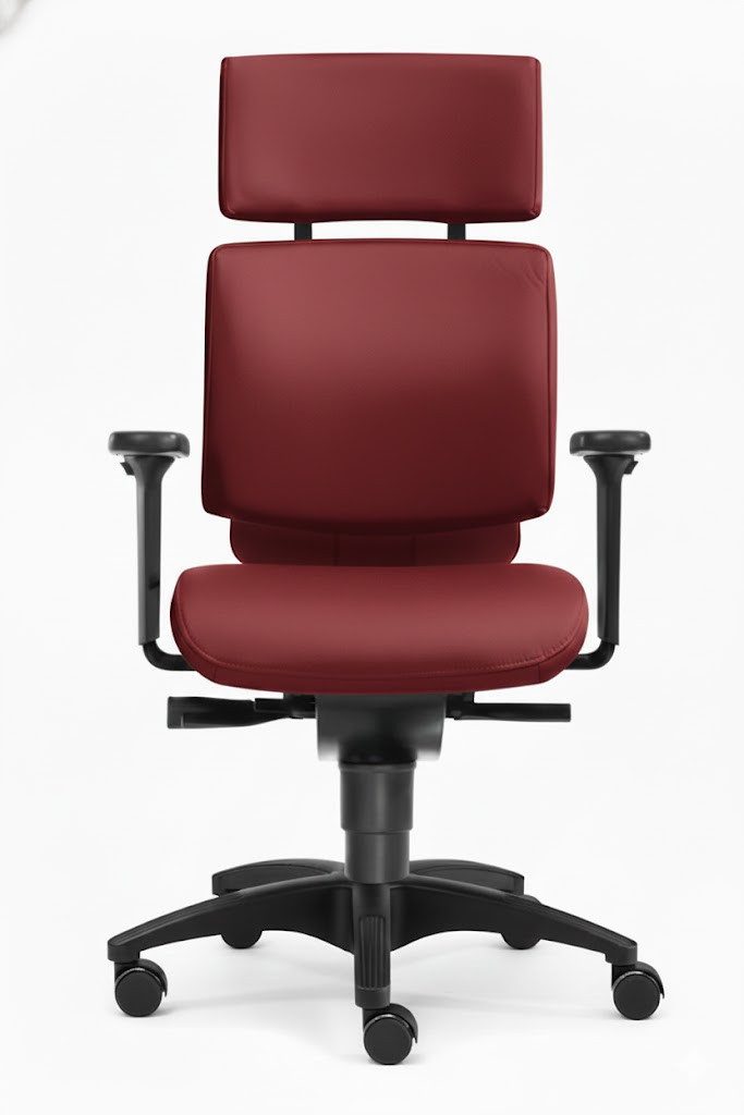 SITWELL STEIFENSAND AG Bürostuhl Gesundheitsdrehstuhl mit atmungsaktiver Ergonomie-Rückenlehne, Synchron-Mechanik bis 120kg, 2D-Armlehnen, Komfort-/Bandschieben-Sitz