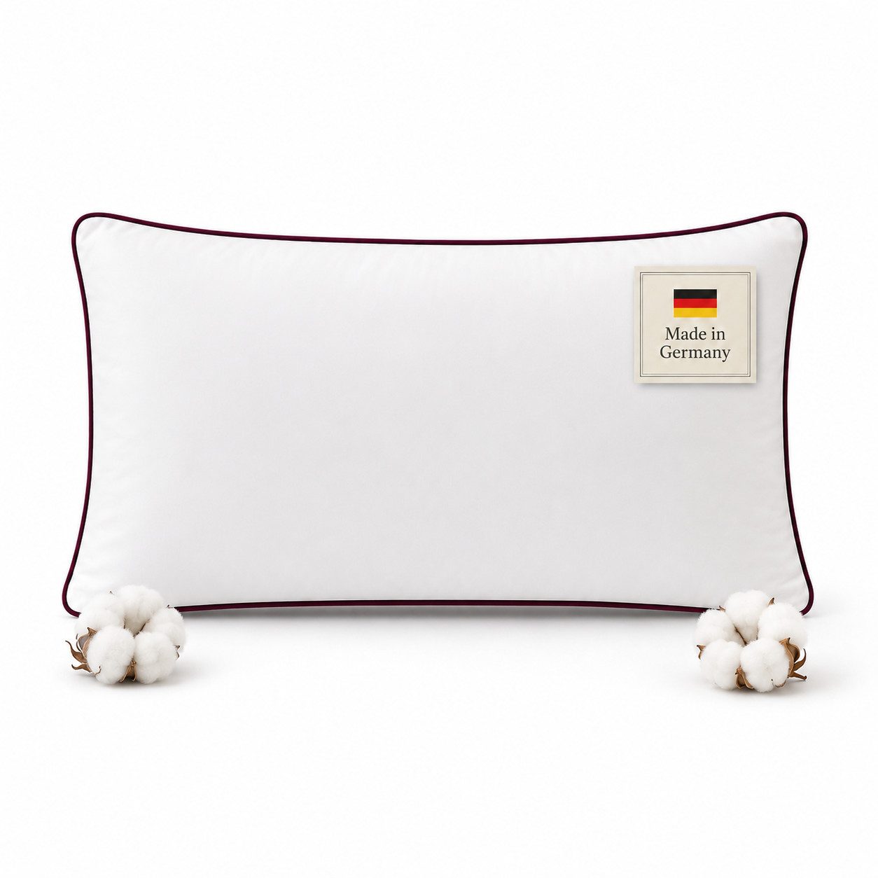 Baumwollkissen Baumwollkissen mit Biese, Hotelqualität, hergestellt in Deutschland