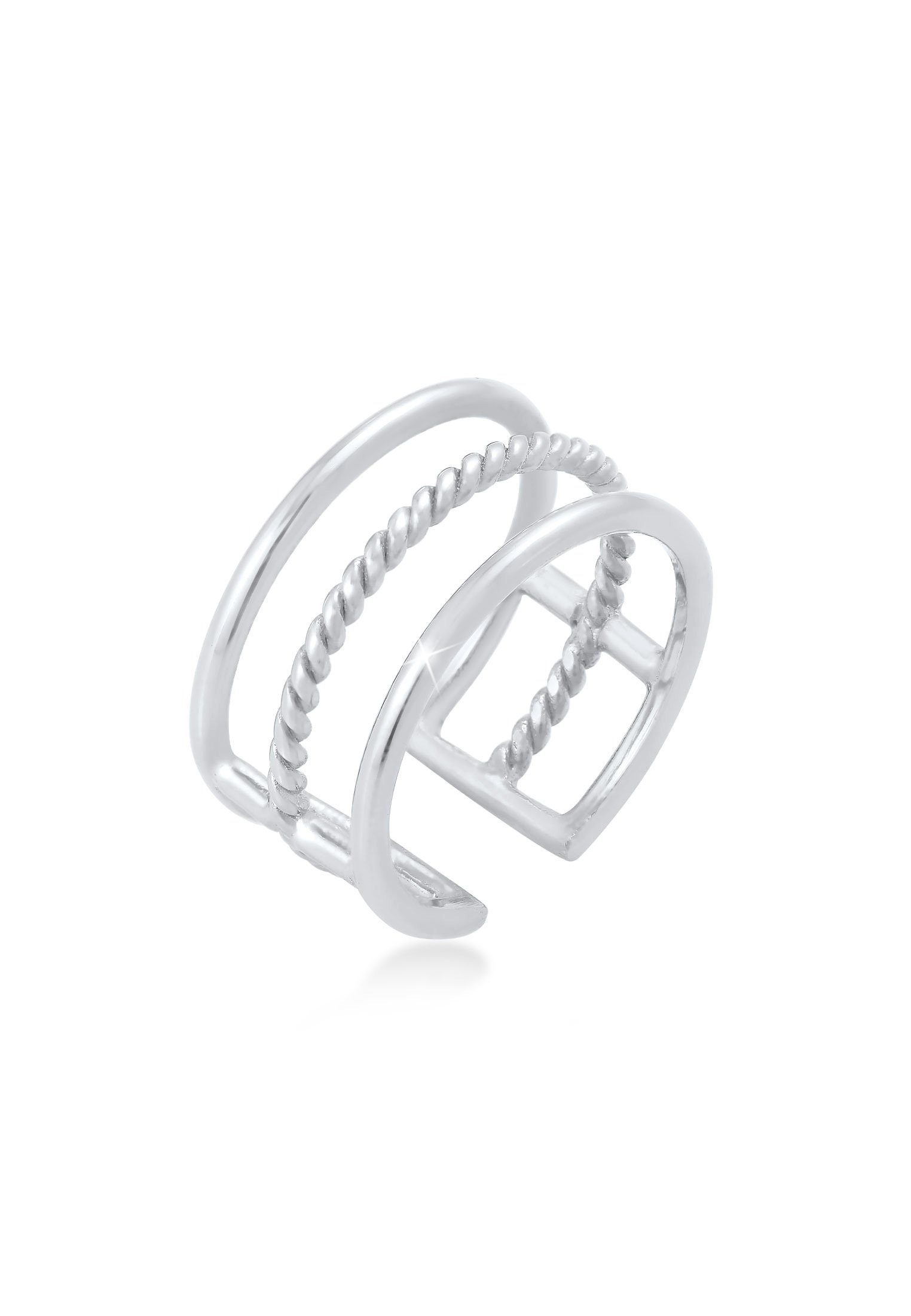 Fingerring Offen Verstellbar 3-reihig Breit 925 Silber