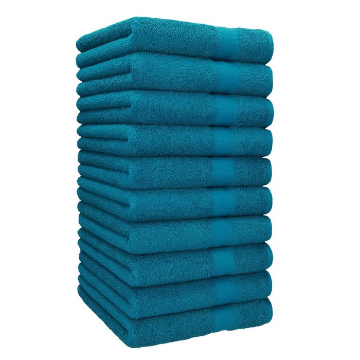 Betz Handtücher 10 Stück Handtücher Palermo Handtuch-Set 100% Baumwolle Größe 50x100cm Farbe Petrol 100% Baumwolle