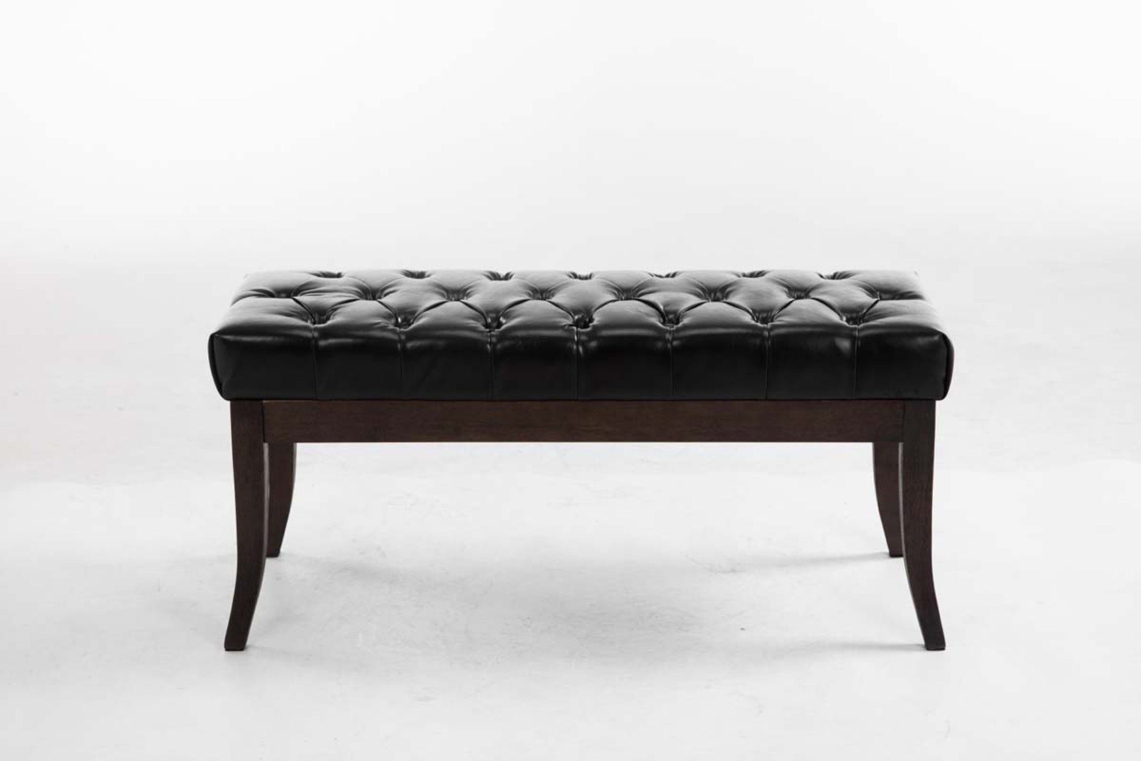 kg Chesterfield Polsterbank 11 x Holzgestell, Romeo 100 100 stabilem cm mit 1-St), 46 Gewicht: schwarz Sitzbank Design Maße - x im cm TPFLiving Sitzbank (Kunstleder 38 - (HxBxT):