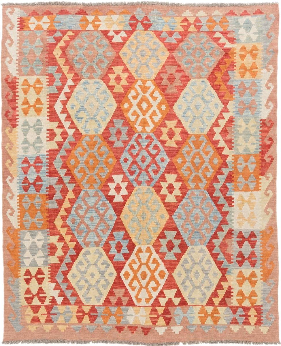 Orientteppich Kelim Afghan 165x202 Handgewebter Orientteppich, Nain Trading, rechteckig, Höhe: 3 mm