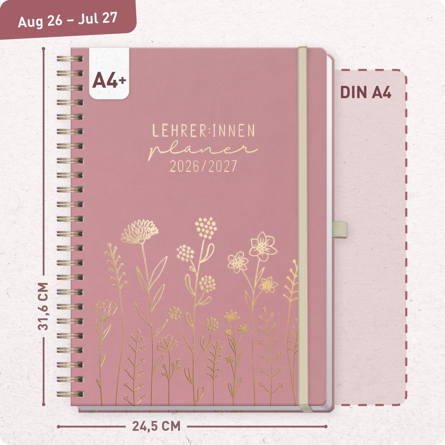 Häfft Lehrerkalender Lehrer-Planer Deluxe 2026/2027 / A4+