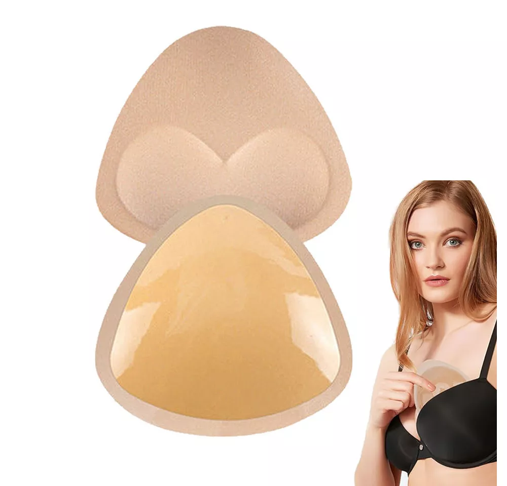 MOPUEA BH-Einlagen BH-Einlagen Selbstklebendes unsichtbares BH Aufkleber Pad Klebe-BH (für Badeanzug und Bikini, Kleider und Alltag, 1 Paar), Abnehmbare Push Up Brustvergrößerer Tri-Winkel Form