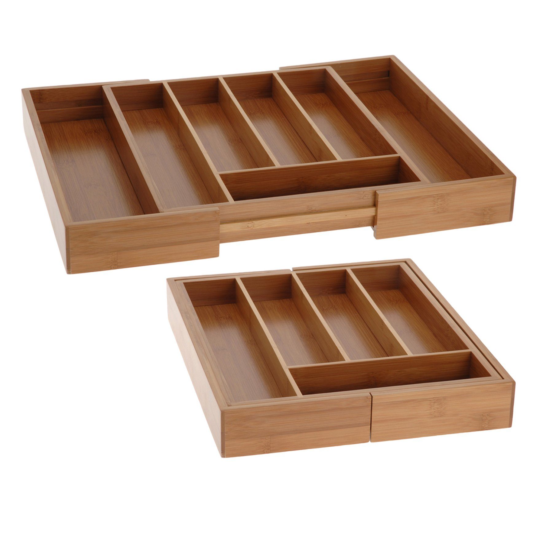 Koopmann Besteckkasten ausziehbar Besteckeinsatz Bambus für Schubladen 33,5  x 28-45 cm