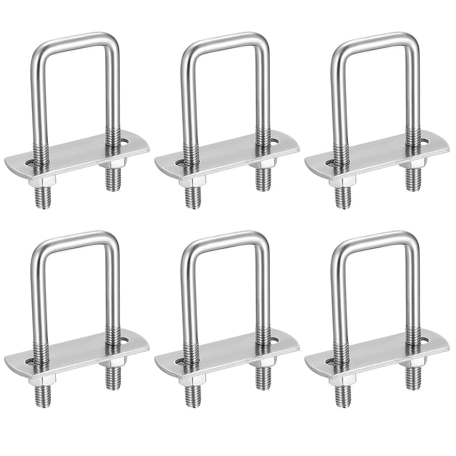 LuxusKollektion Rohrklemme Bügelschrauben M6 304 Edelstahl U Bolzen Rechter Winkel 62x25mm