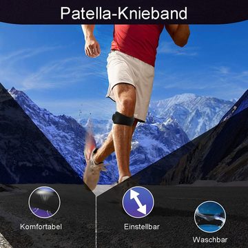 Rnemitery Kniebandage Bandage Patella Unterstützung atmungsaktiv für Laufen Klettern 2er (2-tlg)