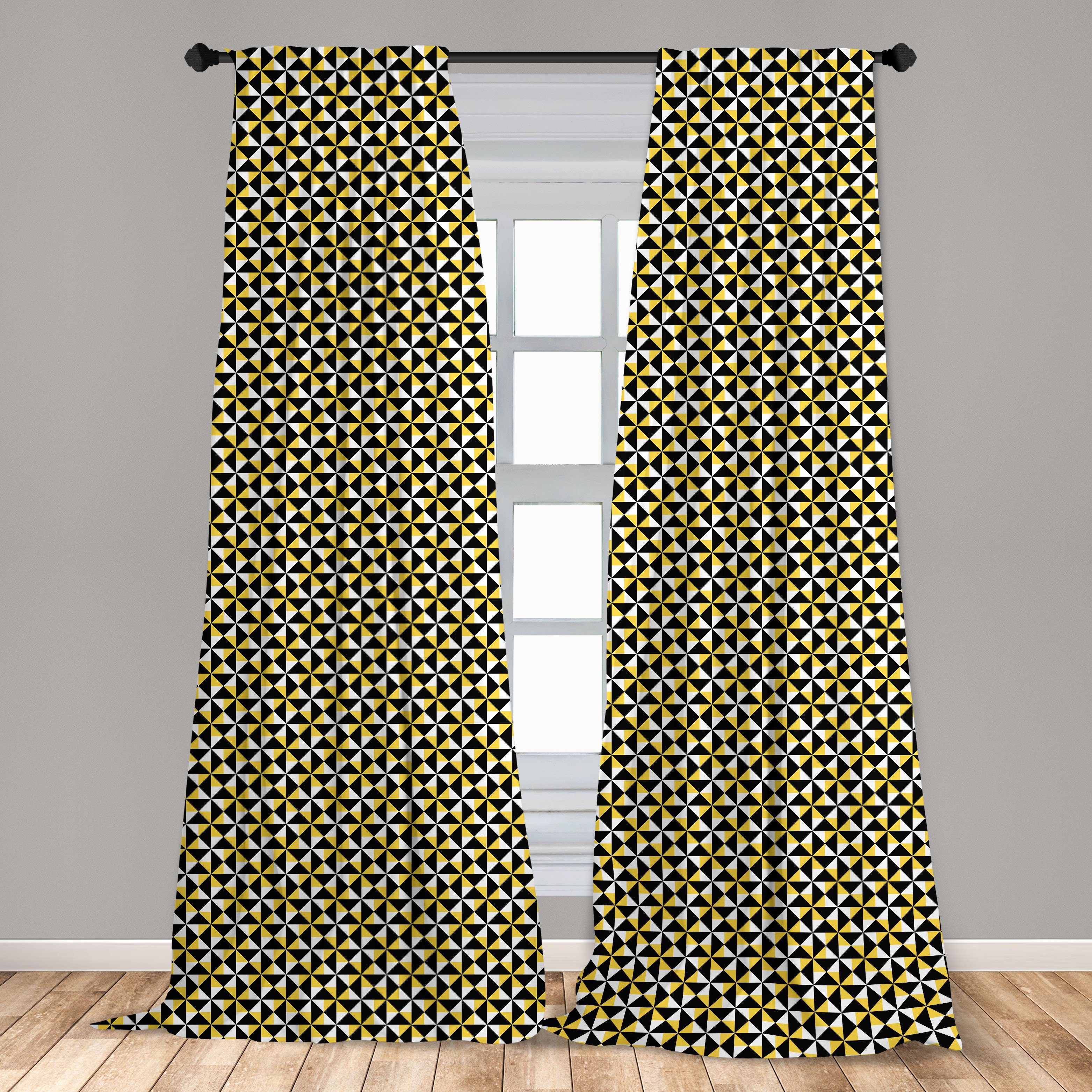 Bicolor Gardine Vorhang Microfaser, Schlafzimmer Abakuhaus, für geometrische Dekor, Panne Abstrakte Wohnzimmer