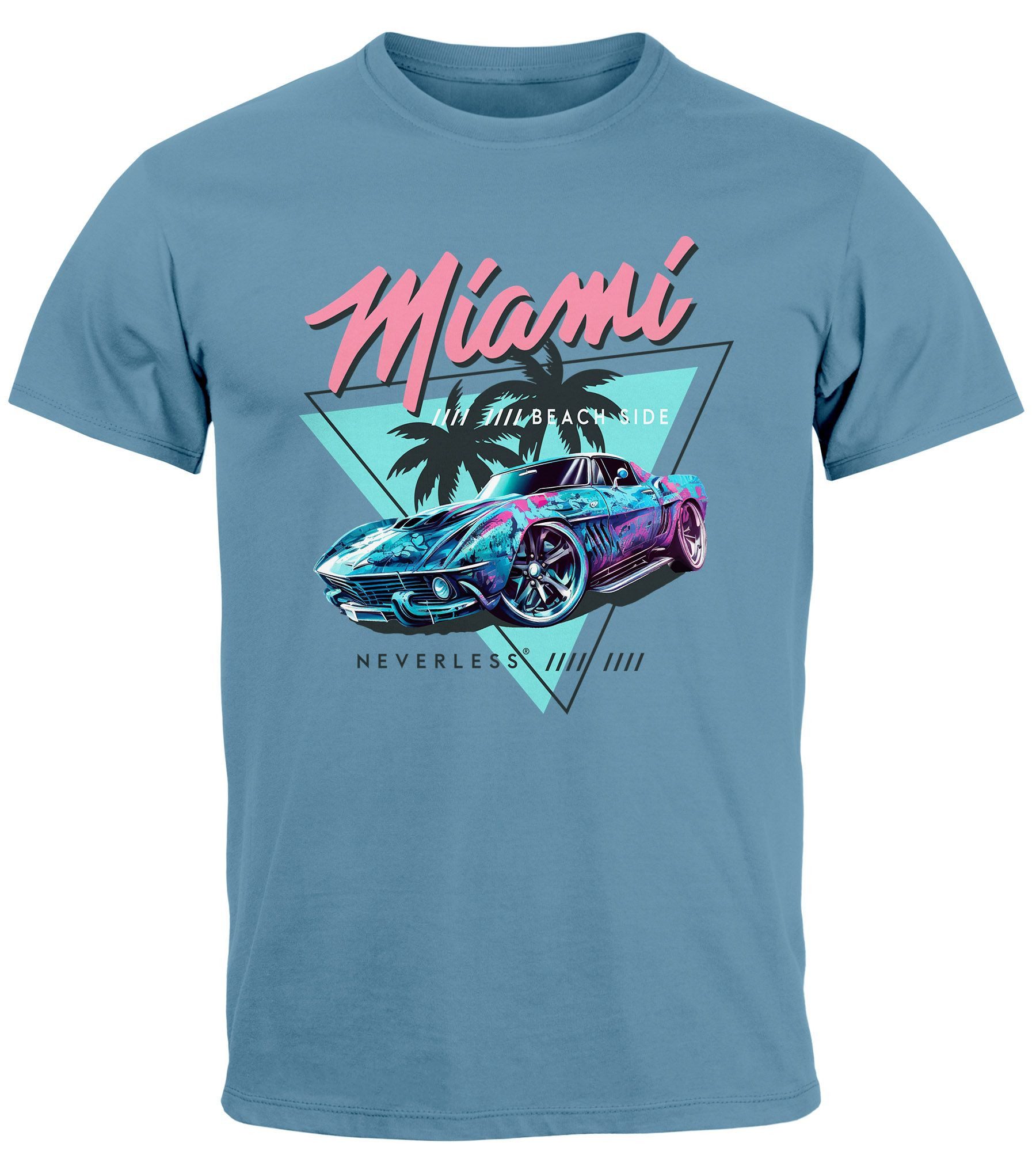 Neverless Print-Shirt Herren T-Shirt Bedruckt Miami günstig online kaufen
