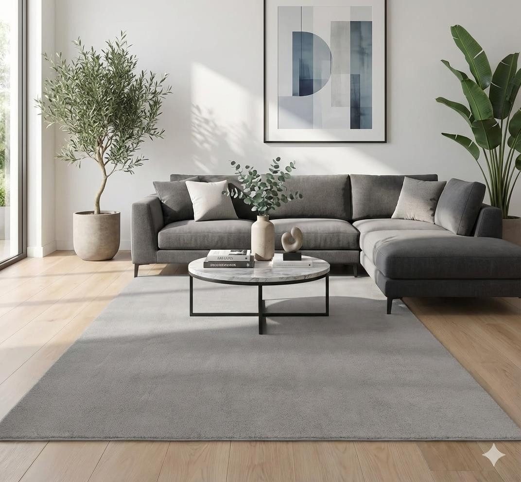 TaraCarpet Teppich Kurzflor-Teppich Madrid Uni, rechteckig, Höhe: 9 mm, Woh günstig online kaufen